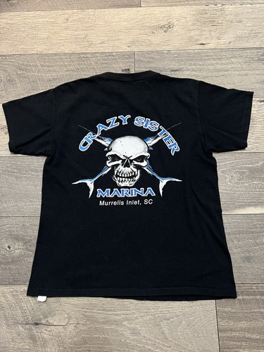 Crazy Sister Marina Murrells Inlet SC black t-shirt size kids M - Picture 4 of 5