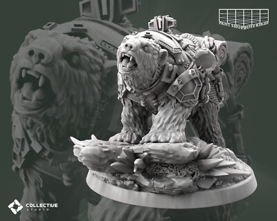 Gesattelter Bär Miniatur Tier Begleiter Figur für TTRPG's wie D&D 5e Pathfinder