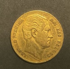 Belgique - 20 Francs Or Léopold 1er Tête Nue 1865 - TTB - Position B
