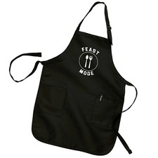 Feast Mode Eating Funny Dinner Chef Cooking Cook Full Length Apron with Pockets