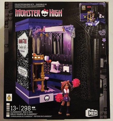 MEGA MONSTER HIGH CLAWDEEN'S BOO-K DEN COLLECTOR BUILDING SET 298 PIECES