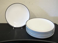 (7) Studio Nova Cafe Cassics Black Dinner Plates 11"