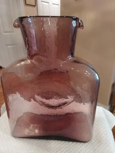 MCM Blenko Amethyst Double Spout Glass Pitcher Water Bottle 384 Classic Chic