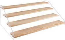 1 Pack Large 4 Tier Acrylic Display Stand 16 10.6 6.3 burlywood04 1 Big