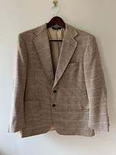 Polo Ralph Lauren Mens Silk Brown Check Sport Coat Jacket 39S Made in USA