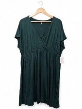 Amazon Essentials Dark Green Smock Dress Approx UK 22-24 XXL BNWT Stretchy