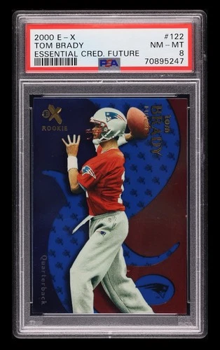 2000 Fleer E-X Essential Credentials Future Tom Brady /25 #122 PSA 8 Rookie RC