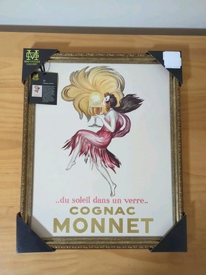 Cognac Monnet 1927 Leonetto Cappiello Framed Art Poster on Canvas 18  x 22  in
