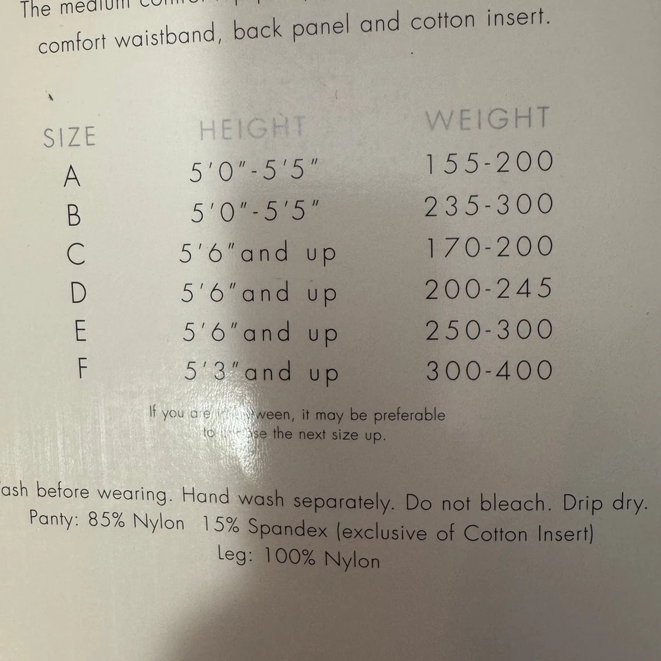 Lane Bryant Daysheer Control Top Pantyhose Black Size C Reinforced Toe NWT NOS - Image 4 of 4