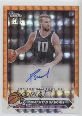 2023-24 Topps Chrome Orange Geometric Refractor 10/25 Domantas Sabonis Auto 1q2