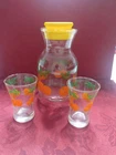 Vintage Anchor Hocking Juice Carafe 48 Ox. And Juice Cups 4oz.