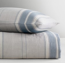 Restoration Hardware WESTON YARN-DYED COTTON Full Queen DUVET COVER
