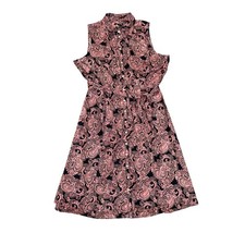 Tommy Hilfiger Shirtdress Women 18W Pink NWT Paisley Sleeveless Cotton Belted