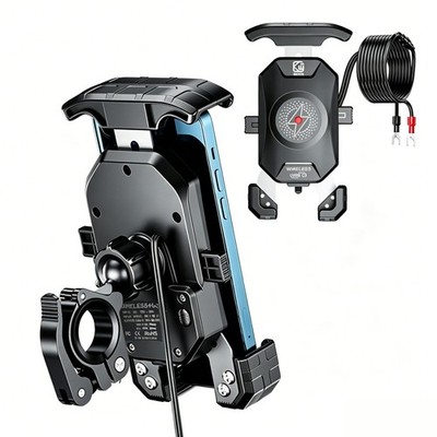 15W 360° Qi Handy Halterung Motorrad Halter Universal mit Induktive Ladefunktion
