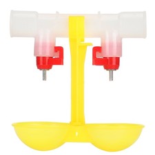 11PCS Double Nipple Chicken Cup Waterer Ball Valve Drinker With 2 Bowls Hanging