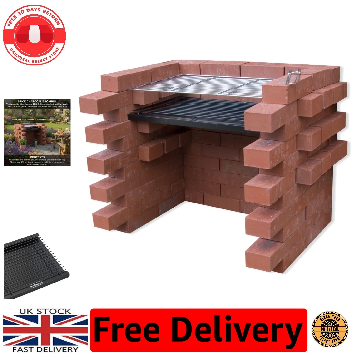 Elegant DIY Charcoal BBQ Grill Kit – Stainless Steel and Sturdy Construction