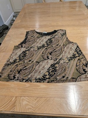 Vikki Vi Woman Plus Size 3X Paisley Long Sleeve 2 piece Tunic Blouse Stretch