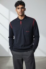 Pull en Laine Sea Sky Yachting Vintage 80S Bleu Nuit Rouge Taille L