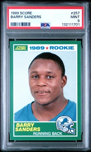 1989 SCORE #257 BARRY SANDERS ROOKIE RC PSA 9