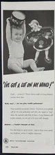 Magazine Ad* - 1944 - AT&T / Bell System - World War 2 - A lot on my mInd