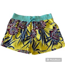 Patagonia Girls Costa Rica Baggies Shorts Cereus Flower Spire Yellow Sz XL