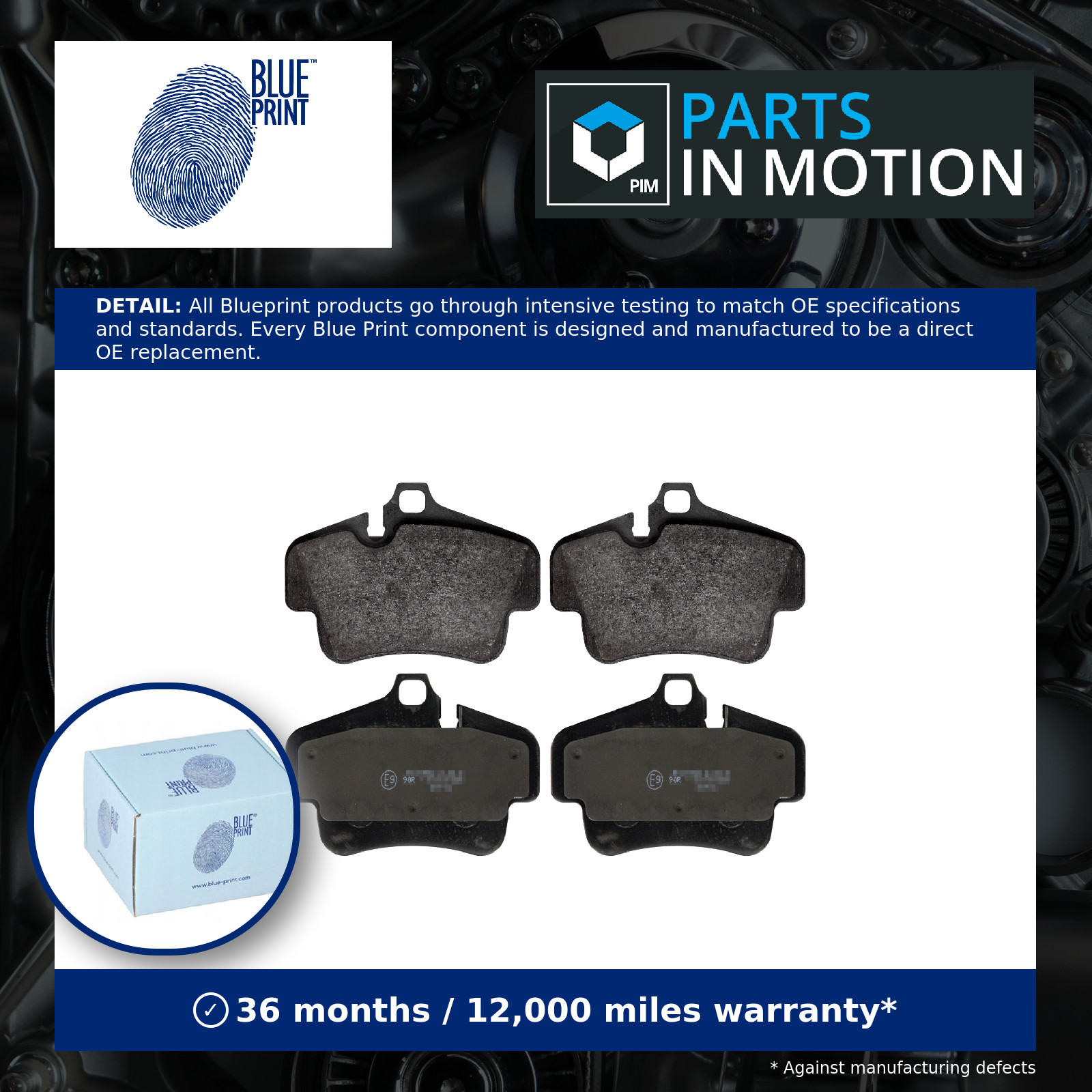 Brake Pads Set fits PORSCHE CAYMAN 987 2.9 Rear 09 to 12 MA1.20 Blue Print New - Image 4
