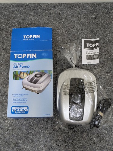 Top Fin Air Pump AIR-8000 in Box | 4 Outlets | Fits Aquariums to 170 Gallons EUC
