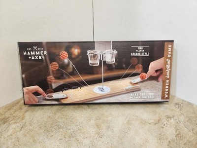 Hammer + Axe Wooden Basketball Drinking Game 2 Player Tabletop Arcade Style New