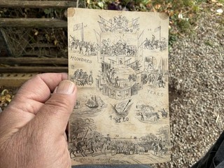 Original 1776 1876 Pen & Ink Artwork United States Centennial No Reserve