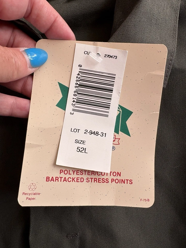 Vintage Key Imperial Green Coveralls New Old Stock  Size 52 Long - Image 2 of 4