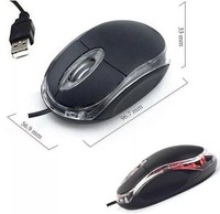 WIRED USB OPTICAL MOUSE FOR PC LAPTOP COMPUTER SCROLL WHEEL LEDLIGHT BLACK MOUSE