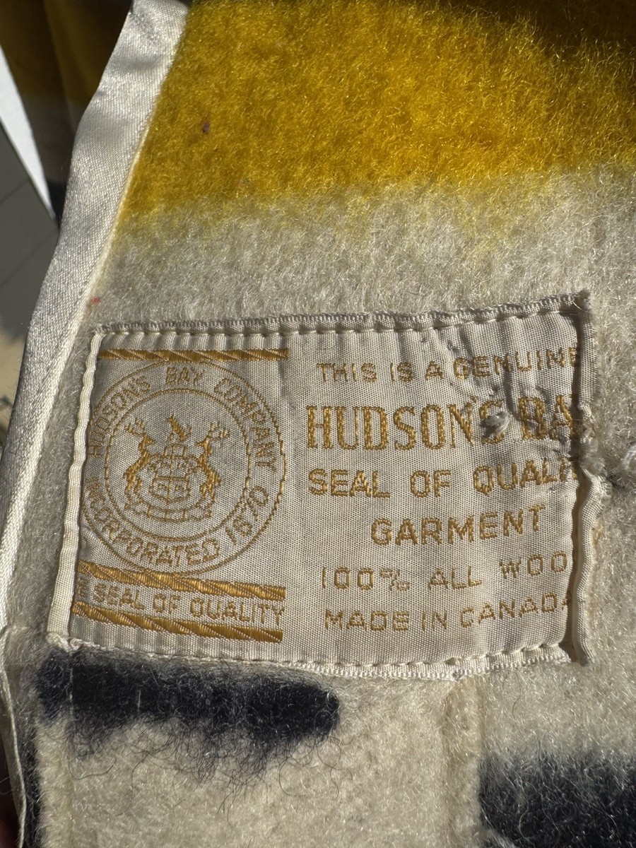 Vintage Hudson's Bay Blanket Coat – 100% Wool – Made in Canada