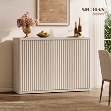 SICOTAS Mid-Century Modern Sideboard 46.6"W Storage Cabinet w/ 4 Shelves
