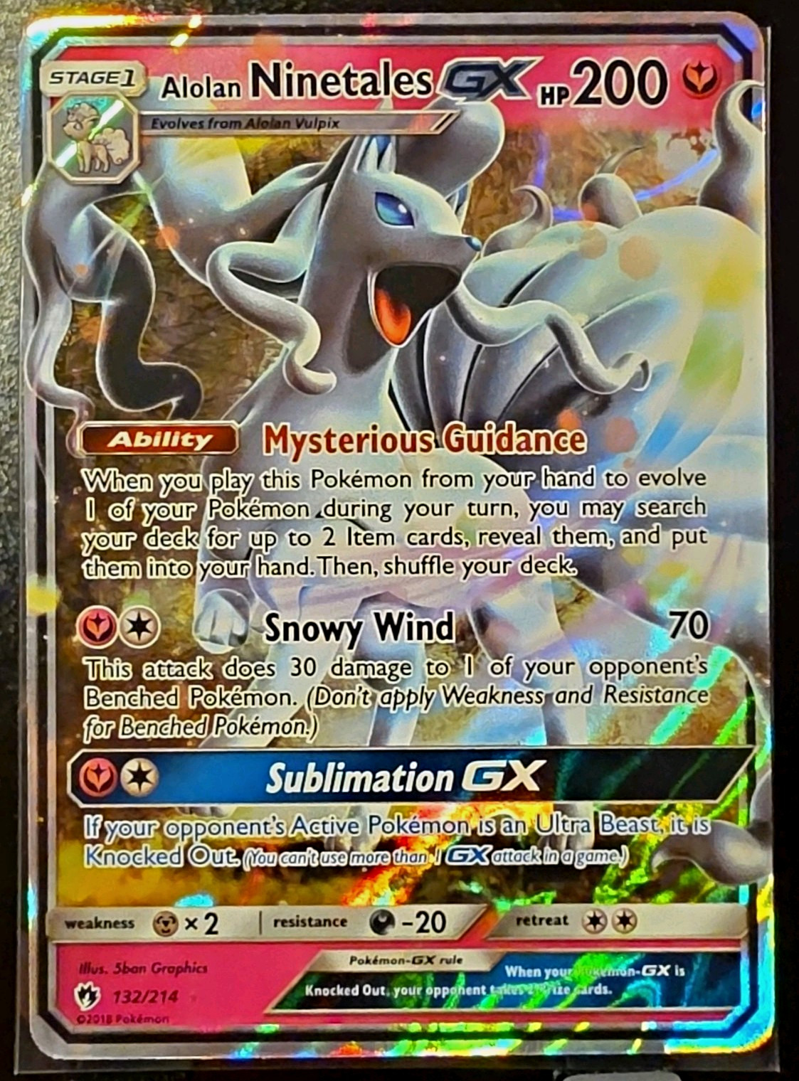 Alolan Ninetales GX 132/214 Lost Thunder-NM