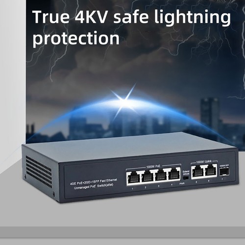 Gigabitowy 4 + 2-portowy przełącznik zasilania POE IEEE802.3af / at AC100-240V część urządzenia sieciowego - Zdjęcie 12 z 17