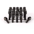 M12 x 1.5 Tapered 21mm-60mm Alloy Wheel Bolts, 17mm Hex For Pre 2012 BMW (Black)