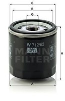 Mann-Filter W712/83 ÖLfilter FüR Daihatsu Lexus Lotus Mini Toyota