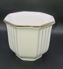 Vintage Porzellan Übertopf Goldrand Achteckig Italy