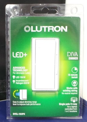 Lutron DVCL-153PH Light  Dimmer Switch White LED CFL BRAND NEW