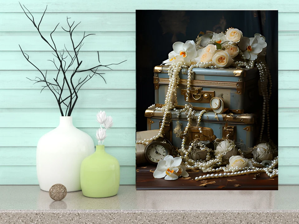 11x14 Antique Trunks Canvas Print Wall Art - Image 4 of 4