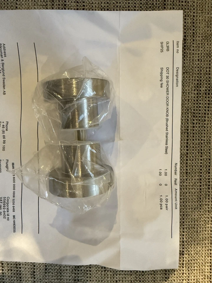 NEW Bachman Berglund Dot 30 Shower Door Knob Brushed Stainless Steel - Image 3 of 4