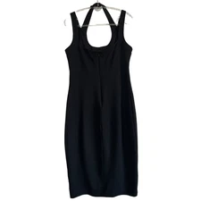 90s Halter Top Mini Dress Short Cocktail Black Large by Mystic 