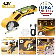 4V Cordless Rechargeable Electric Scissors,for Fabric, Leather, Carpet,Cardboard