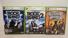 Bundle Of 3 Games Rock Band 1 &2 & GH3 Xbox 360 Complete CIB 