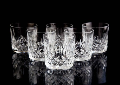 Waterford Lismore Old Fashioned Tumbler Glasses Set of 6 Vintage Crystal Barware