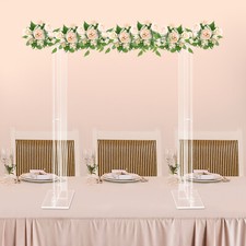 40 inch 10mm Tall Clear Acrylic Rectangular Flower Stand Long Floral Fram