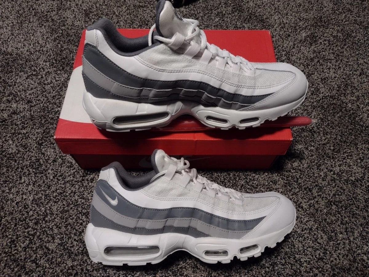 Nike Air Max 95 Essential Size 10.5 White Cool Gray 749766 105 eBay