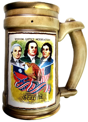 The Original Thirteen Colonies Tankard Ceramic Stoneware Georgia Mug 1776 1976 