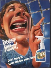 1984 Vintage ad Tilex Mildew remover retro Product Humor Yikes Face  04/30/24