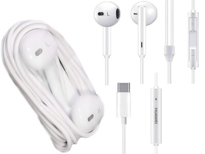 Stereo Headset für Huawei P20 P30 Pro P30 P40 Lite CM33 USB-C White Kopfhörer